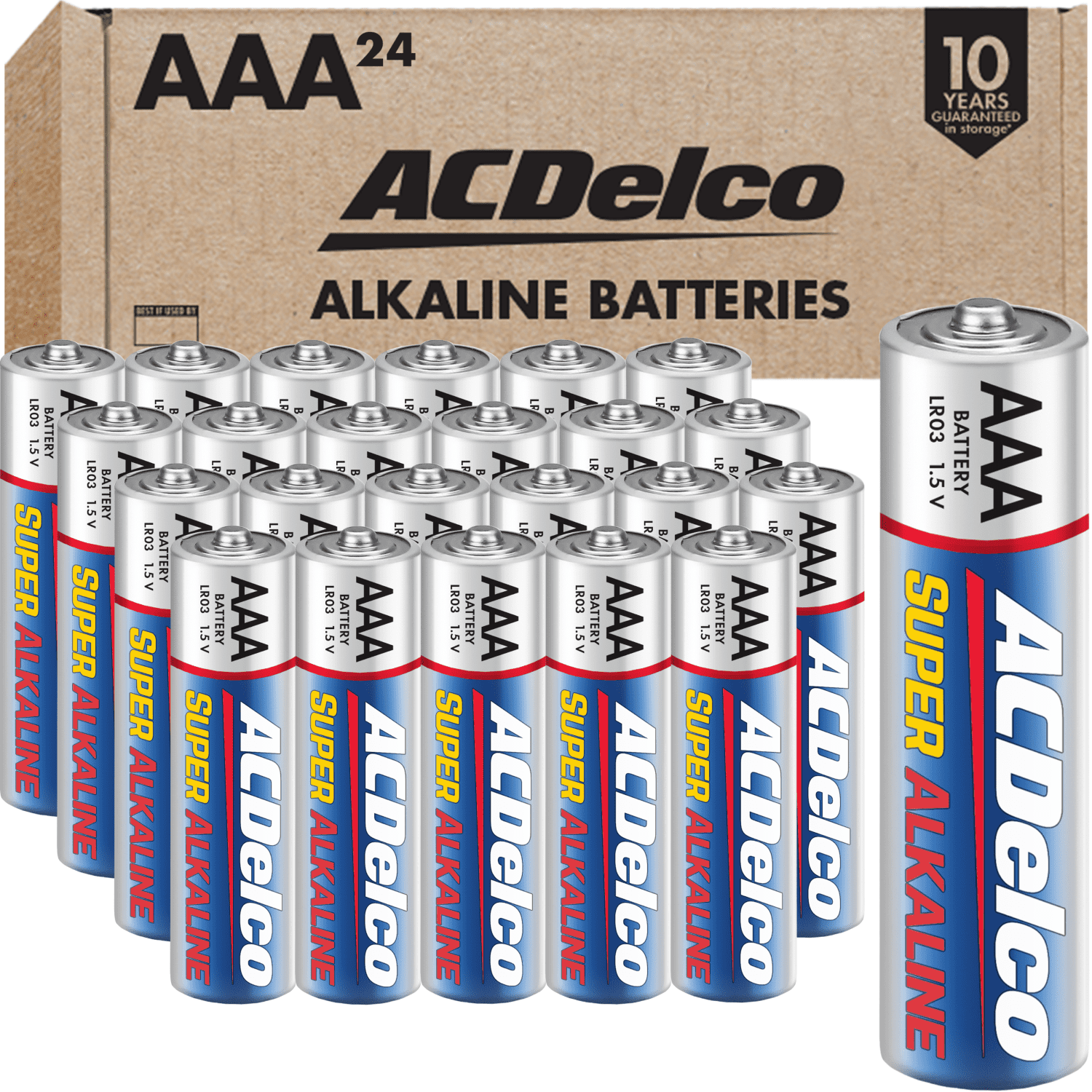 ACDelco Super Alkaline AAA Batteries, 1.5 Volts, 24-Count