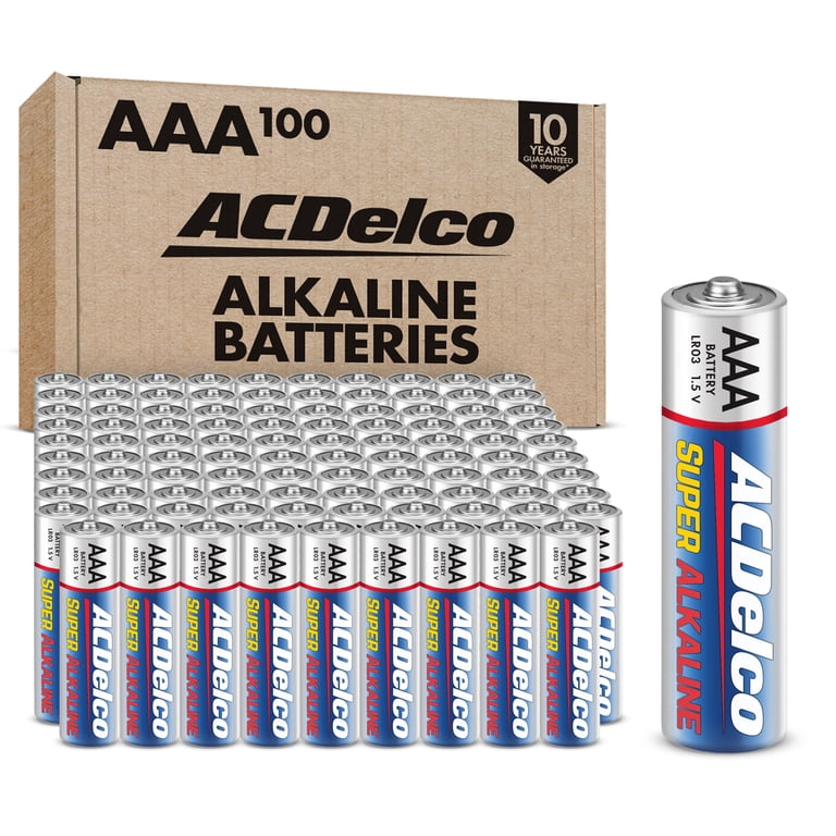 ACDelco Super Alkaline AAA Batteries, 100ct, 1.5V - Walmart.com