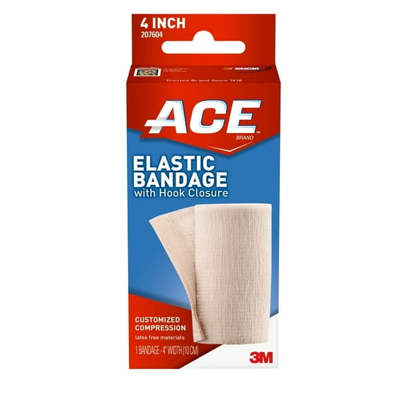 ACE 4 WIDTH ELASTIC BANDAGE WITH CLIPS-MODEL #207604-BEIGE