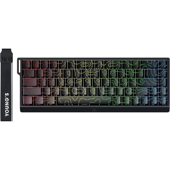 ACE 68 60% Mechanical Gaming Keyboard Wired Rapid Trigger Hall Effect Keyboard Adjustable Actuation 8000Hz Polling Rate Custom RGB Laptop(Black Topographic TTC Dragon Lord)