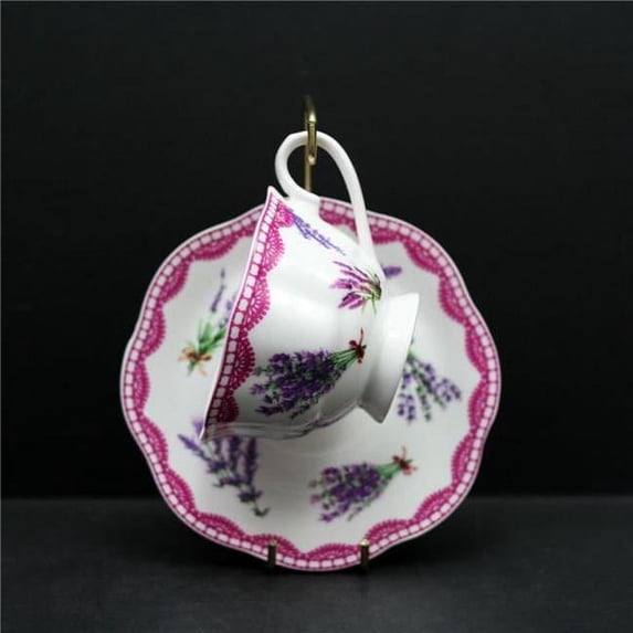 ACE AC-YT1421 Tea Cup & Saucer 220cc (Lavender) New Bone China, with a PVC gift box