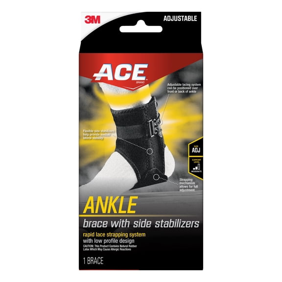 ACE Ankle Support with Side Stabilizers 901007, Adjustable