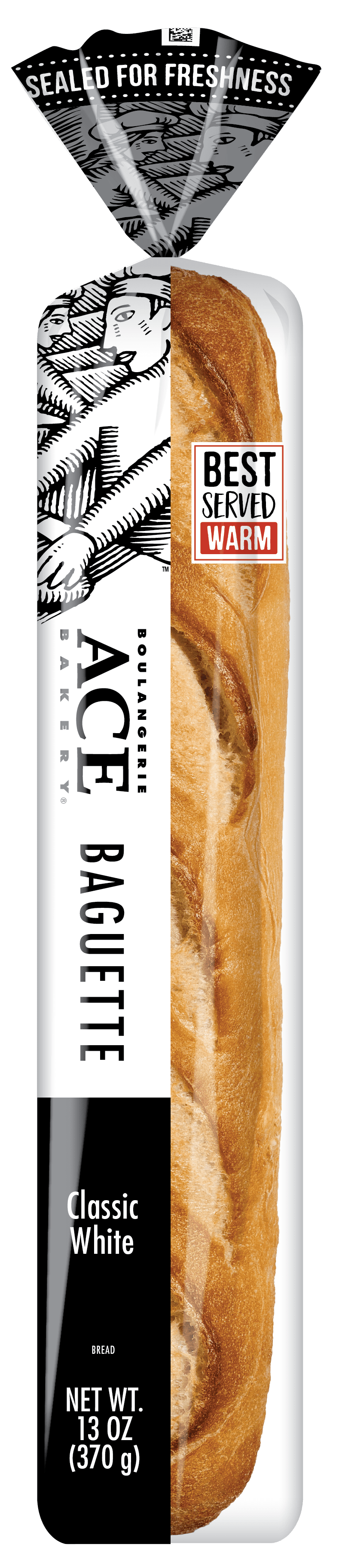 ACE Bakery White Baguette Baked Bread, 1 Count, 13.1 oz