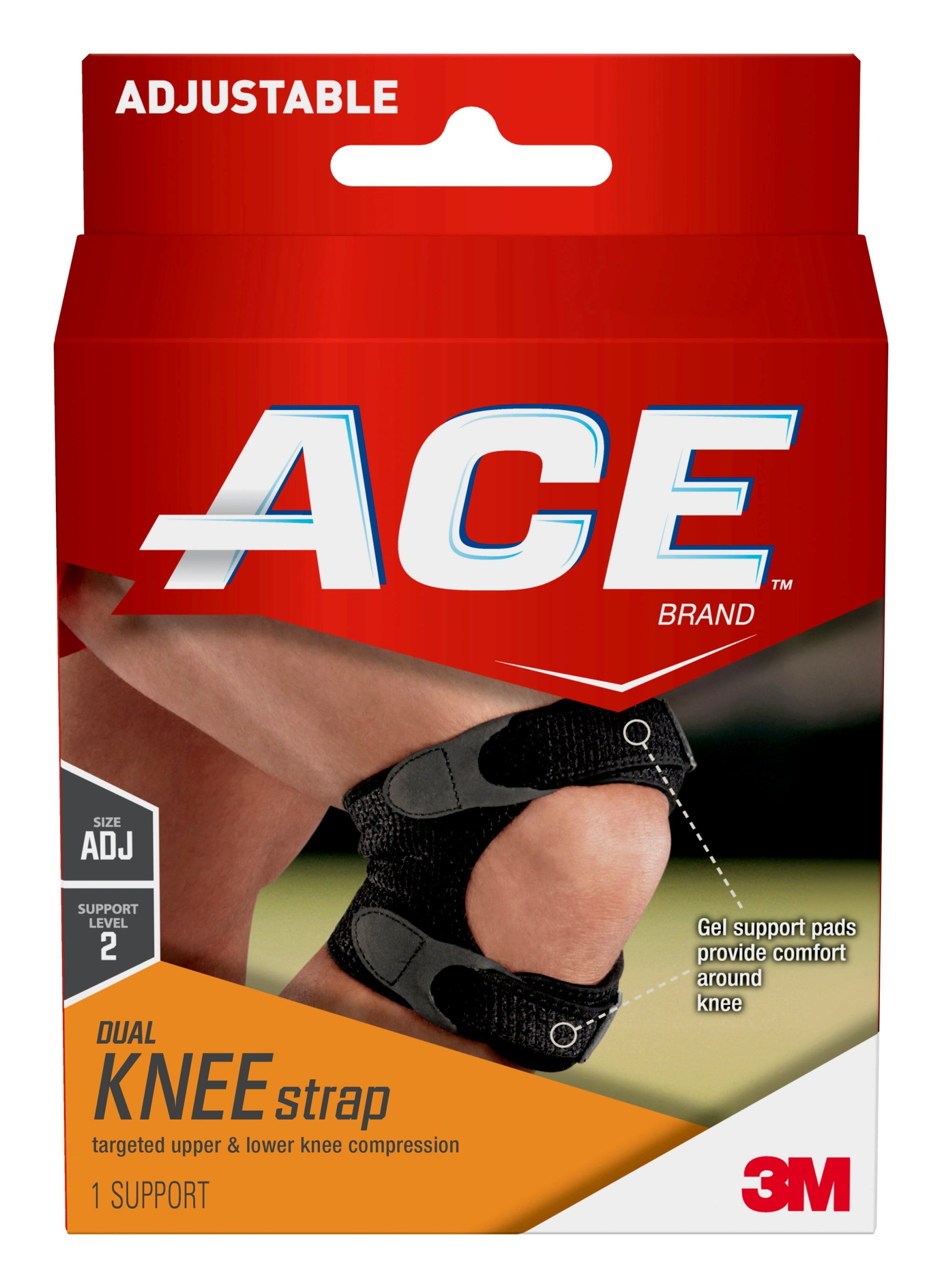 ACE Brand Adjustable Dual Knee Strap, Upper and Lower Support