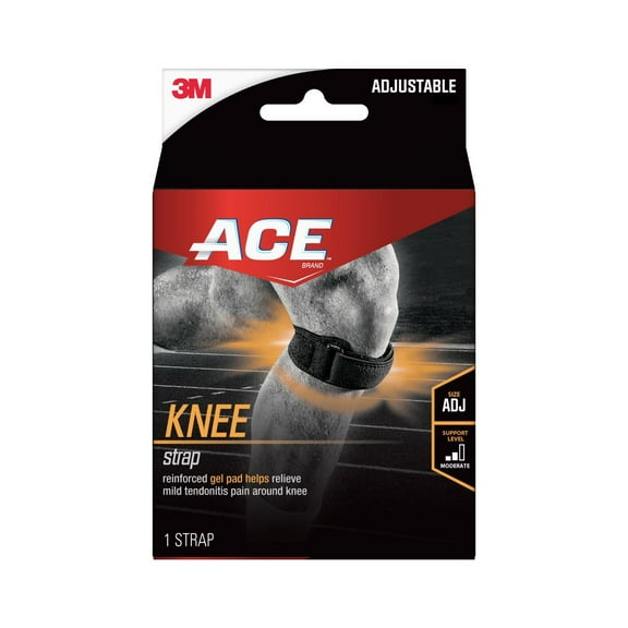 ACE Brand Adjustable Knee Strap, Black, 1 Strap