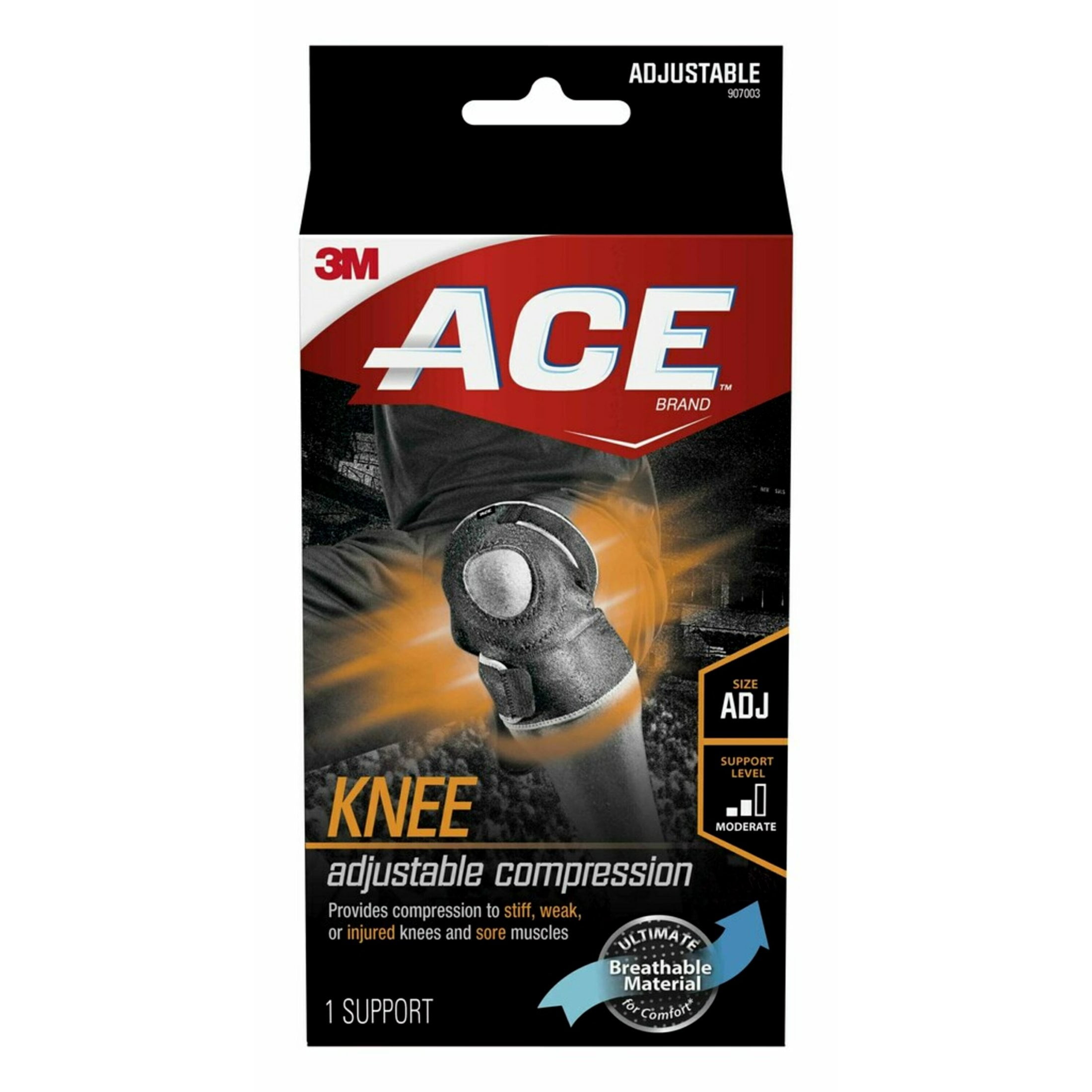 ACE Brand Adjustable Knee Support Brace, Breathable, Two Strap Support System