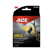 ACE Brand Compression Ankle Support, Small/Medium, Gray, Unisex