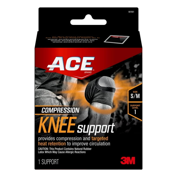 ACE Brand Compression Knee Support, Small/Medium, Black