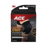 ACE Brand Compression Knee Support, L/XL, Black, 1 Support