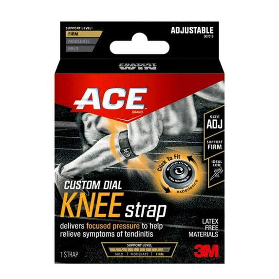 ACE Brand Custom Dial Knee Strap, Adjustable, Black, 1 Strap
