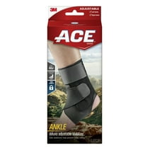 ACE Brand Deluxe Adjustable Ankle Stabilizer, Black – One Size Fits Most