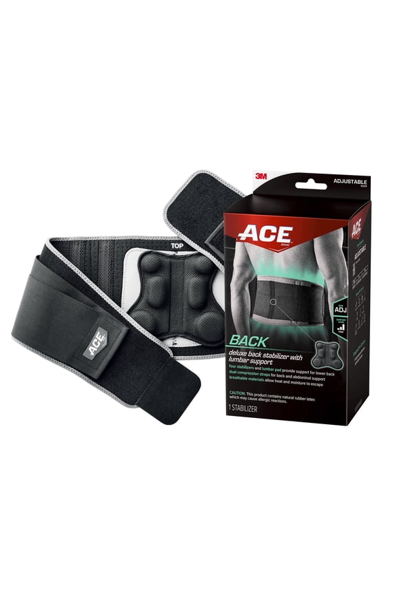 Brand Sport Deluxe Back Stabilizer, Adjustable Brace, Black, 1 Brace