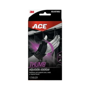ACE Brand Deluxe Thumb Stabilizer, Adjustable Brace, Black