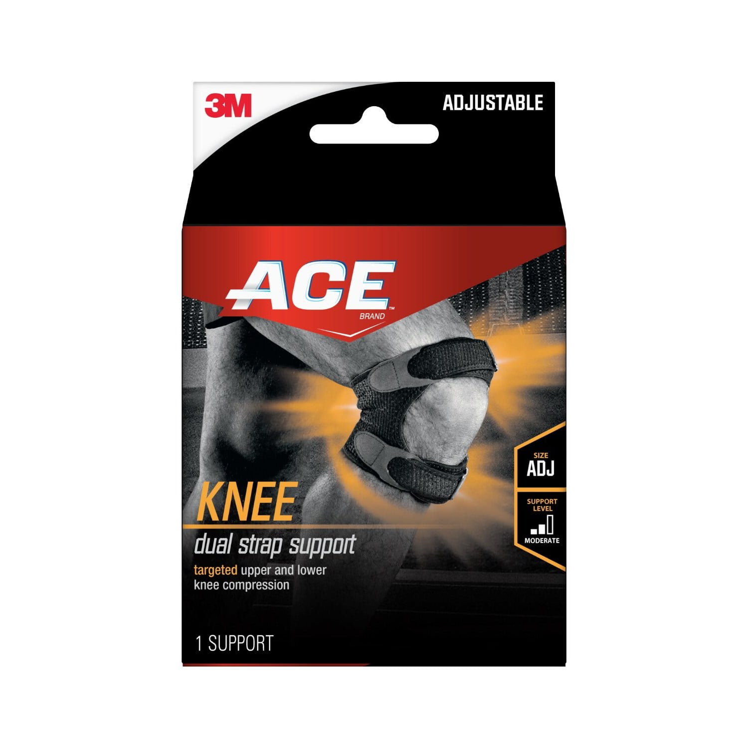 ACE Brand Dual Knee Strap, Adjustable Brace, One Size Fits Most, 1 Strap