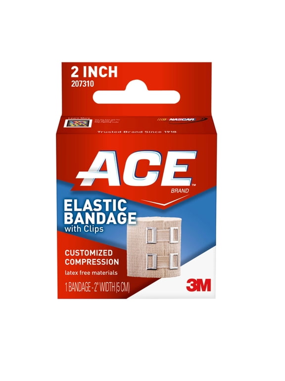 Brand Elastic Bandage with Clips, 2 in., Beige, 1/Pack