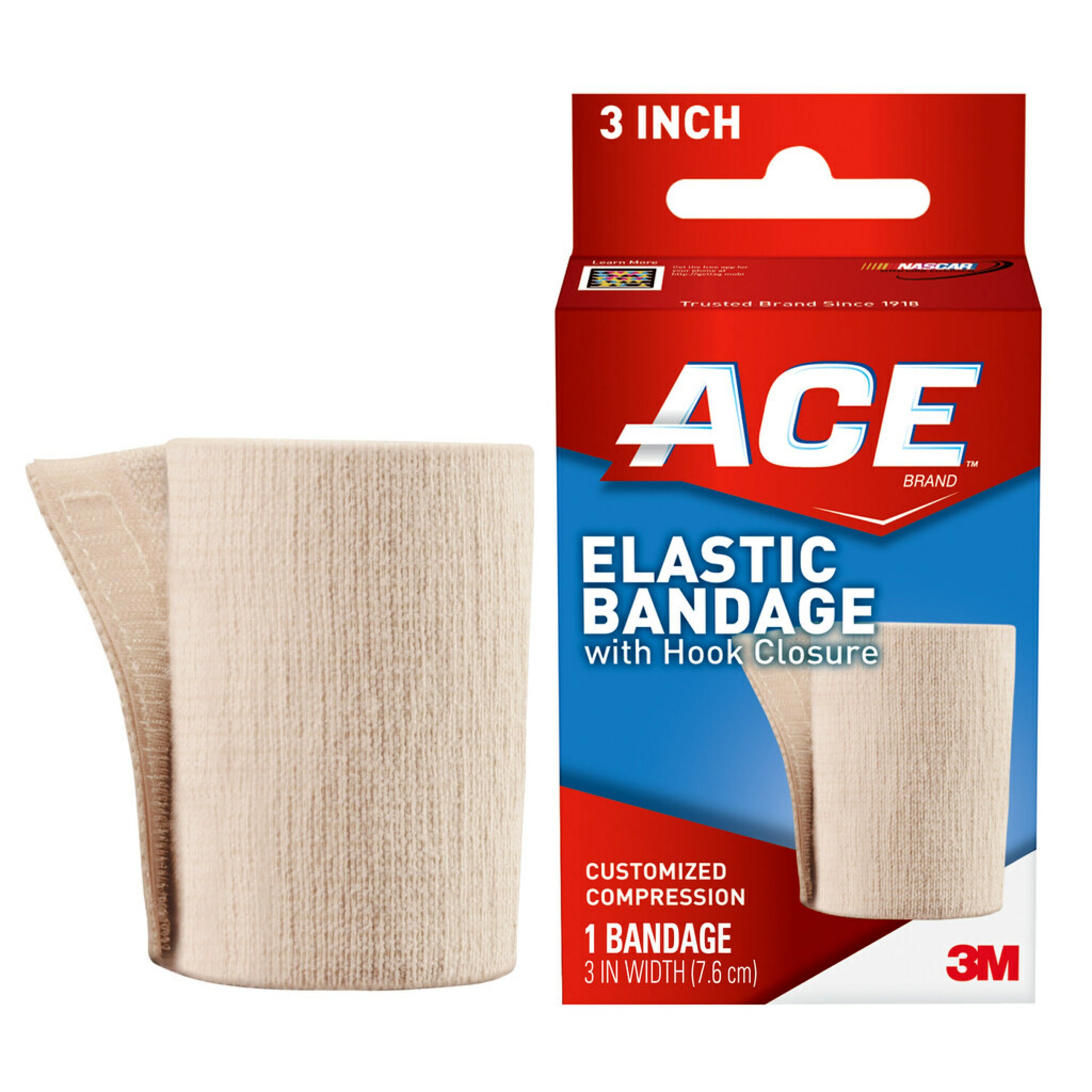 ACE™ Brand Elastic Bandage with Hook Closure – 3”, One Size Fits Most - image 1 of 13