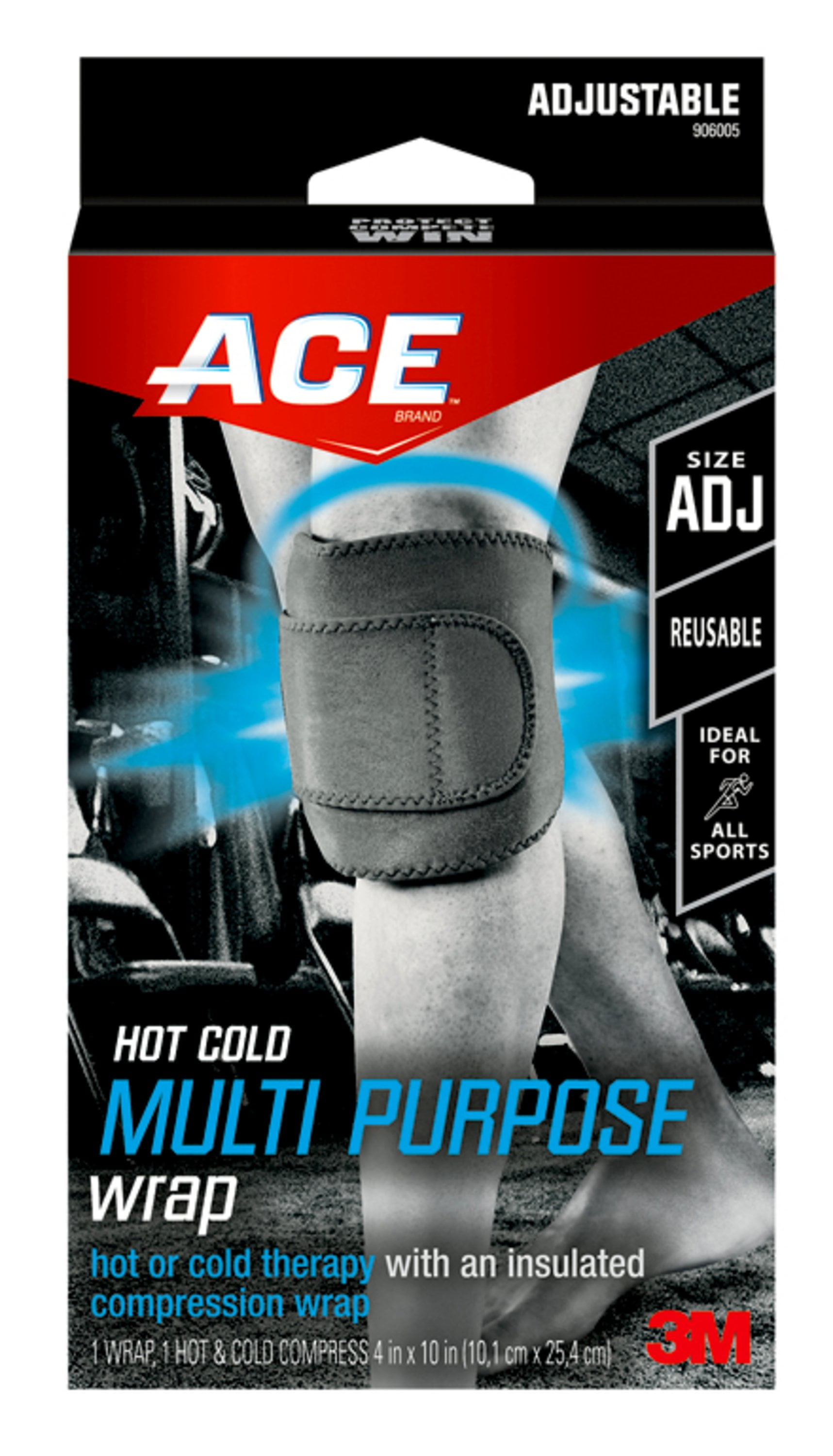 ACE Brand Hot/Cold Compression Wrap, Multi-Purpose, Adjustable 