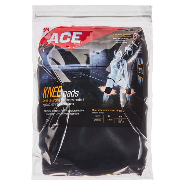 (2 pack) ACE Brand Knee Pads, ShockAbsorbing Braces, Breathable, One