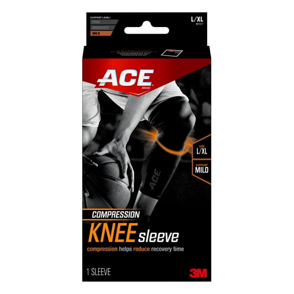 ACE Brand Sports Compression Knee Sleeve, Large/Extra Large, Breathable