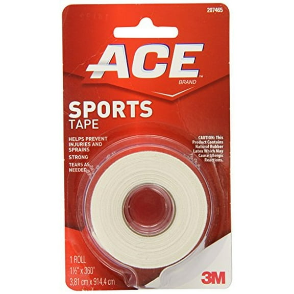 ACE Brand Sports Tape, 1.5 in. x 10 yds., White (Pack of 32)