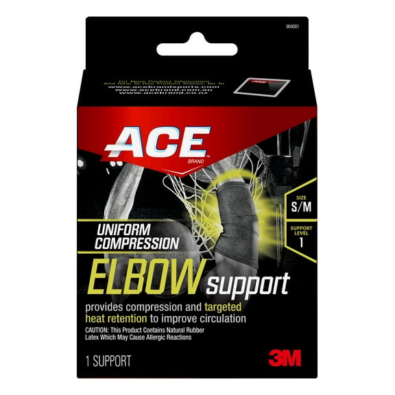 ACE Compression Elbow Support, Small/Medium, Black, 1 Support