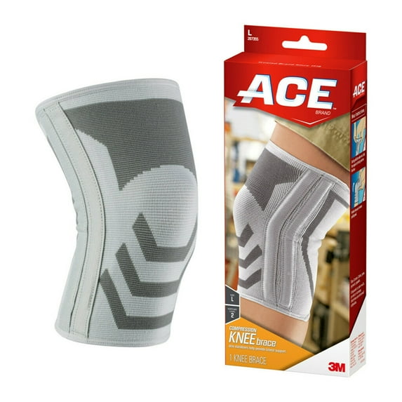 ACE Brand Compression Knee Brace with Side Stabilizers, Large, 1 Brace