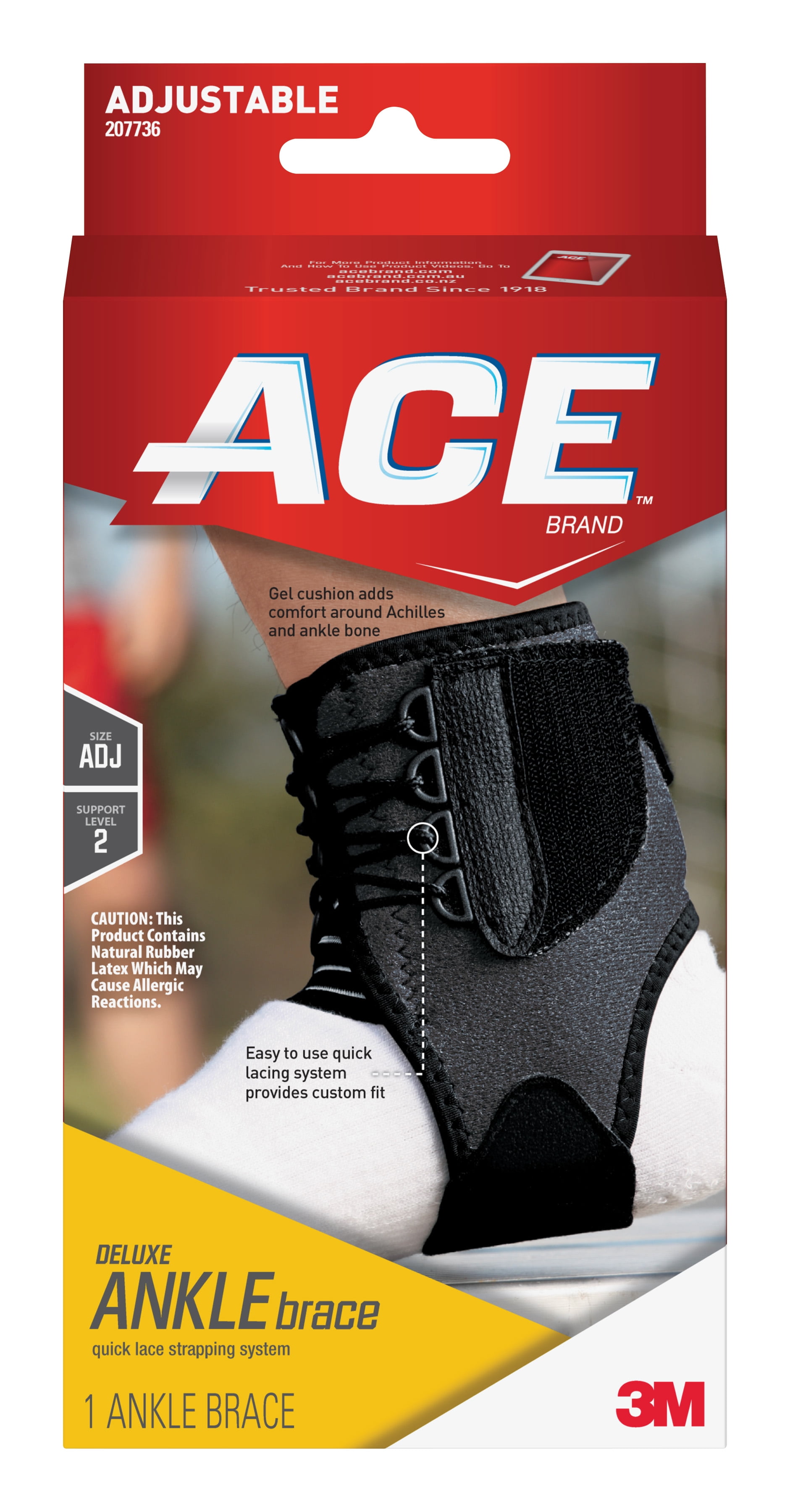 ACE Deluxe Ankle Brace 207736, One Size Adjustable