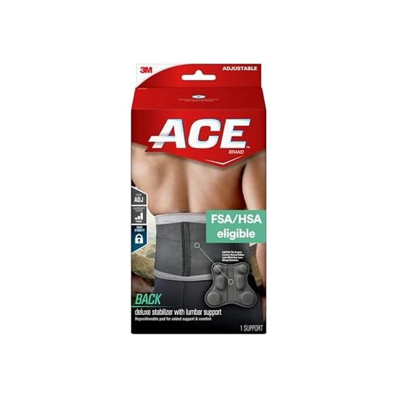 ACE Deluxe Back Stabilizer, with Lumbar Support, Back Brace, Doctor Developed, Adjustable, Helps with Herniated Discs and Sciatica