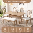 thumbnail image 1 of ACE-Dining Room,6 PCS,Trestle Dining Table Set with Upholstered Dining Chairs and Dining Bench supporting 250 LBS for Dining Room,Living Room,Kitchen(Natural), 1 of 11