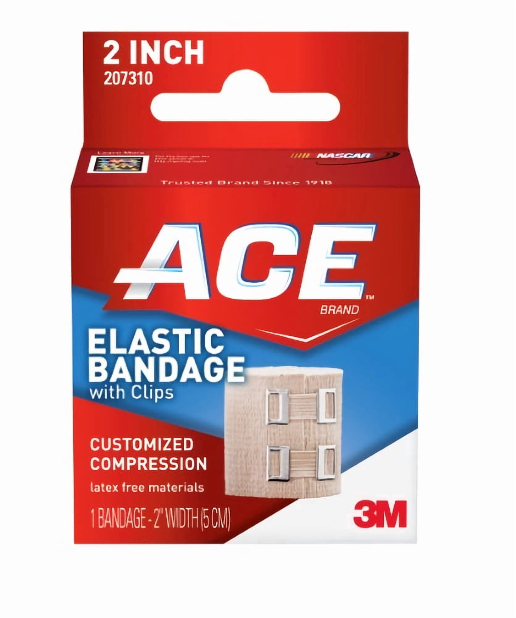 ACE Elastic Bandage With Clips Customized Compression 2 Inches (Pack of 10)