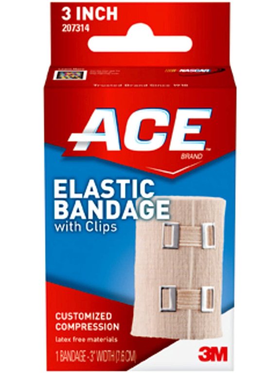 Elastic Bandage with Clips, 3in (2 pack) (Bundle)