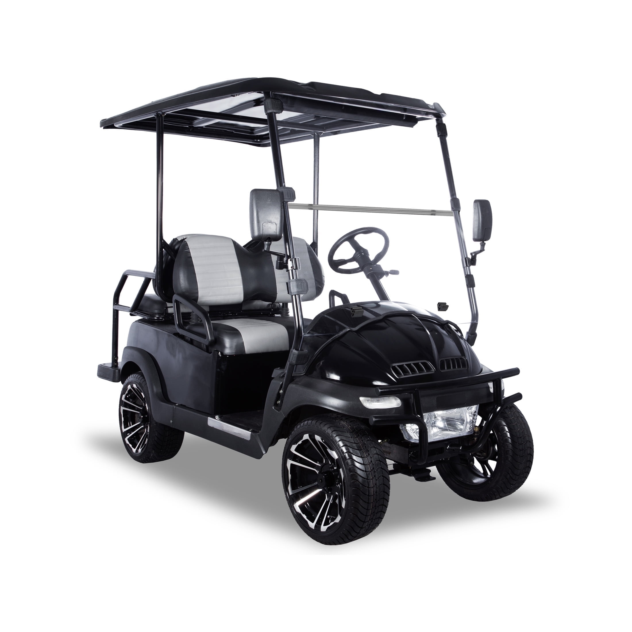 ACE Electric Golf Cart/EV, 48V motor, 20MPH max speed, Rear flip cargo seat, Midnight Black