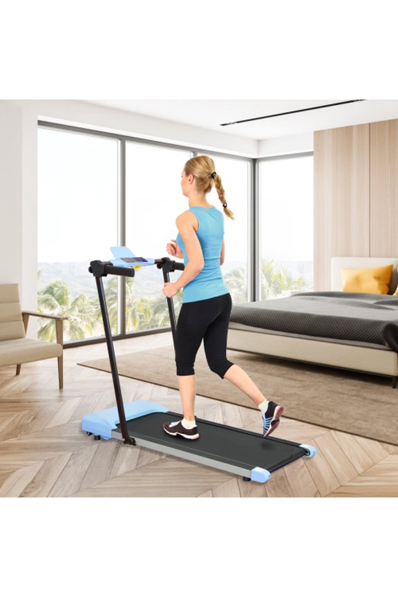 1-YEAR-WARRANTY,300 LBS,2 in 1,Foldable,with LED Display,Walking & Running Treadmills for Home(Blue)