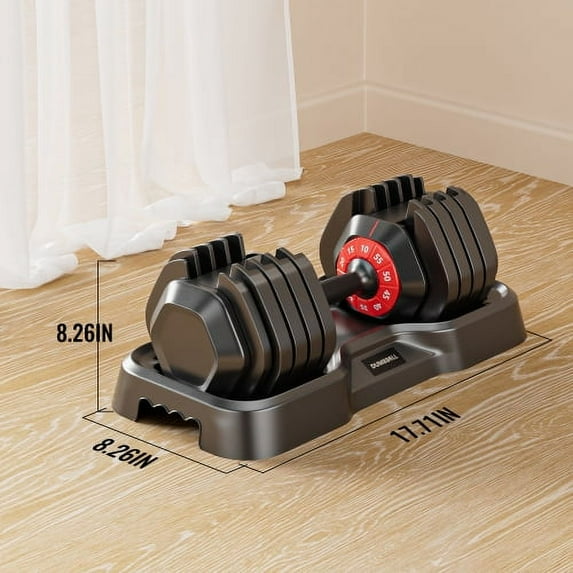 ACE-FIT 1-YEAR-WARRANTY,55 LB(10 Gears),10 in 1,Adjustable Dumbbell Set,Free Dumbbell for Men and Women,Full Body Workout Fitness,Fast Adjust by Turning Handle for Home Office Gym