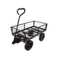 thumbnail image 1 of ACE-GARDEN,1-YEAR-WARRANTY,37"x19.48"x40.15",550 LBS, Heavy Duty with Wheels,Tools cart Wagon Cart Garden cart trucks,transport firewood(Black), 1 of 7