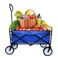 thumbnail image 1 of ACE-GARDEN,1-YEAR-WARRANTY,40.5"x21.26"x46.46",Heavy Duty,Folding Wagon Garden Shopping Beach Cart,Outdoor Camping Cart with Universal Wheels (Blue), 1 of 9