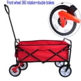 thumbnail image 1 of ACE-GARDEN,1-YEAR-WARRANTY,40.5"x21.26"x46.46",With Brake and Universal Wheels,Heavy Duty,Folding Wagon Garden Shopping Beach Cart,Outdoor Camping Cart(Red), 1 of 9