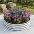 thumbnail image 1 of ACE-GARDEN,1-YEAR-WARRANTY,47.24"*11.42",Round Raised Garden Bed,Metal Raised Beds for Vegetables,Outdoor Garden Raised Planter Box,Backyard Patio Planter Raised Beds for Flowers,Herbs,Fruits(Silver), 1 of 7