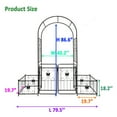 thumbnail image 1 of ACE-GARDEN, 1-YEAR-WARRANTY, 79.5"(W)*86.6"(H), Metal Garden Arch with Gate, High Climbing Plants Support Rose Arch Outdoor(Black), 1 of 6