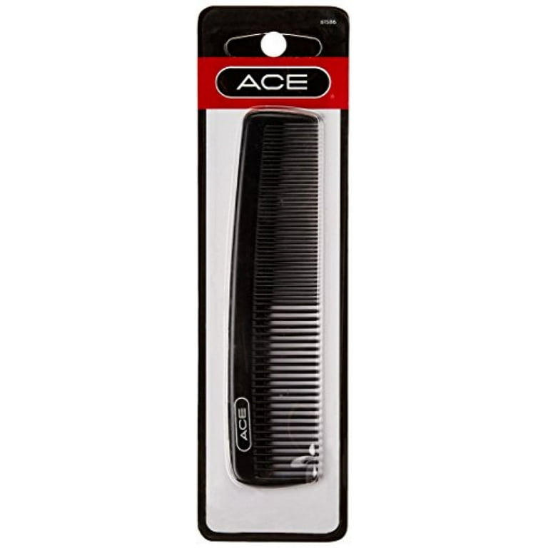 ACE Fine Tooth 5-Inch Pocket Hair Comb, Black, Precision