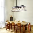 thumbnail image 1 of ACE-LIGHTS,5-Light Height Adjustable Farmhouse Chandeliers Ceiling Light(Bulbs Not Included) for Living Room,Dining Room,Kitchen,Tool Room,Garage(White), 1 of 8