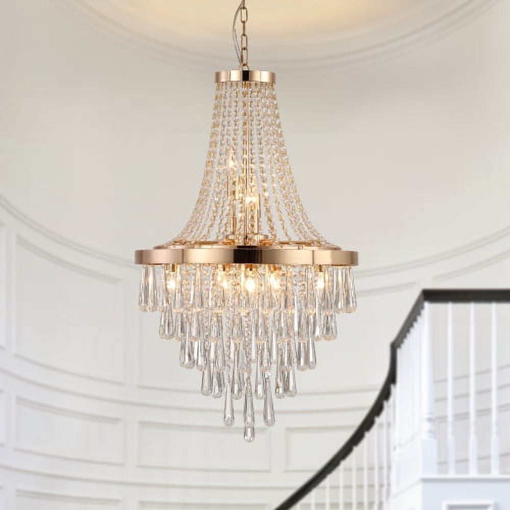 ACE-LIGHTS,Gold Crystal Chandeliers(Bulbs Not Included),Large Contemporary Luxury Ceiling Lighting for Living Room,Dining Room,Bedroom,Hallway(Golden)