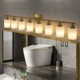 thumbnail image 1 of ACE-LIGHTS,Golden 8-Lights Vanity Bathroom Mirror Light with Frosted White Glass(Bulbs Not Included),Modern Wall Mounted Lighting for Bathroom,Dressing Room,Bedroom,Living Room(Golden), 1 of 10