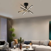 ACE-LIGHTS,Modern 3-color Dimmable LED Semi Flush Mount Ceiling lamp for Living Room,Bedroom,Dining Room,HallBlack