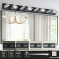 thumbnail image 1 of ACE-LIGHTS,Modern 8-Light(6000K) Rotatable & Dimmable LED Vanity Light with Acrylic Shades,Sleek Bathroom Wall Fixture for Bathroom,Dressing Room,Mirror Cabinet,Living Room,Bedroom(Black）, 1 of 8
