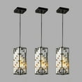 thumbnail image 1 of ACE-LIGHTS,Modern Crystal Prism Design Pendant Light Set(3PCS) with Height Adjustable(Bulbs Not Included),Hanging Ceiling Lamp for Dining Room,Kitchen Island,Living Room(Black), 1 of 8