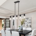 thumbnail image 1 of ACE-LIGHTS,Modern Industrial 5-Light Chandelier with Clear Glass Shades(Bulbs Not Included),Hanging Ceiling Light Fixture for Living Room,Dining Room,Kitchen Island(Black), 1 of 9