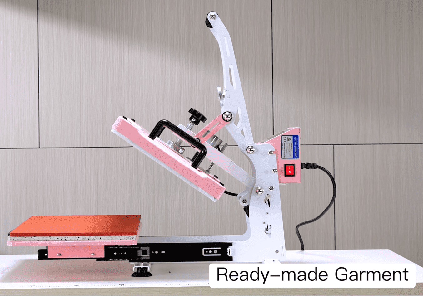 ACE-Machine,12"x15" Semi-automatic Heat Press Machine With Auto Open and Slide-out Base for Pure Cotton,Polyester,Chemical Fiber,Pearl Board,Metal Pendant,Mousepad,Vitrolite,Ceramics(Pink).