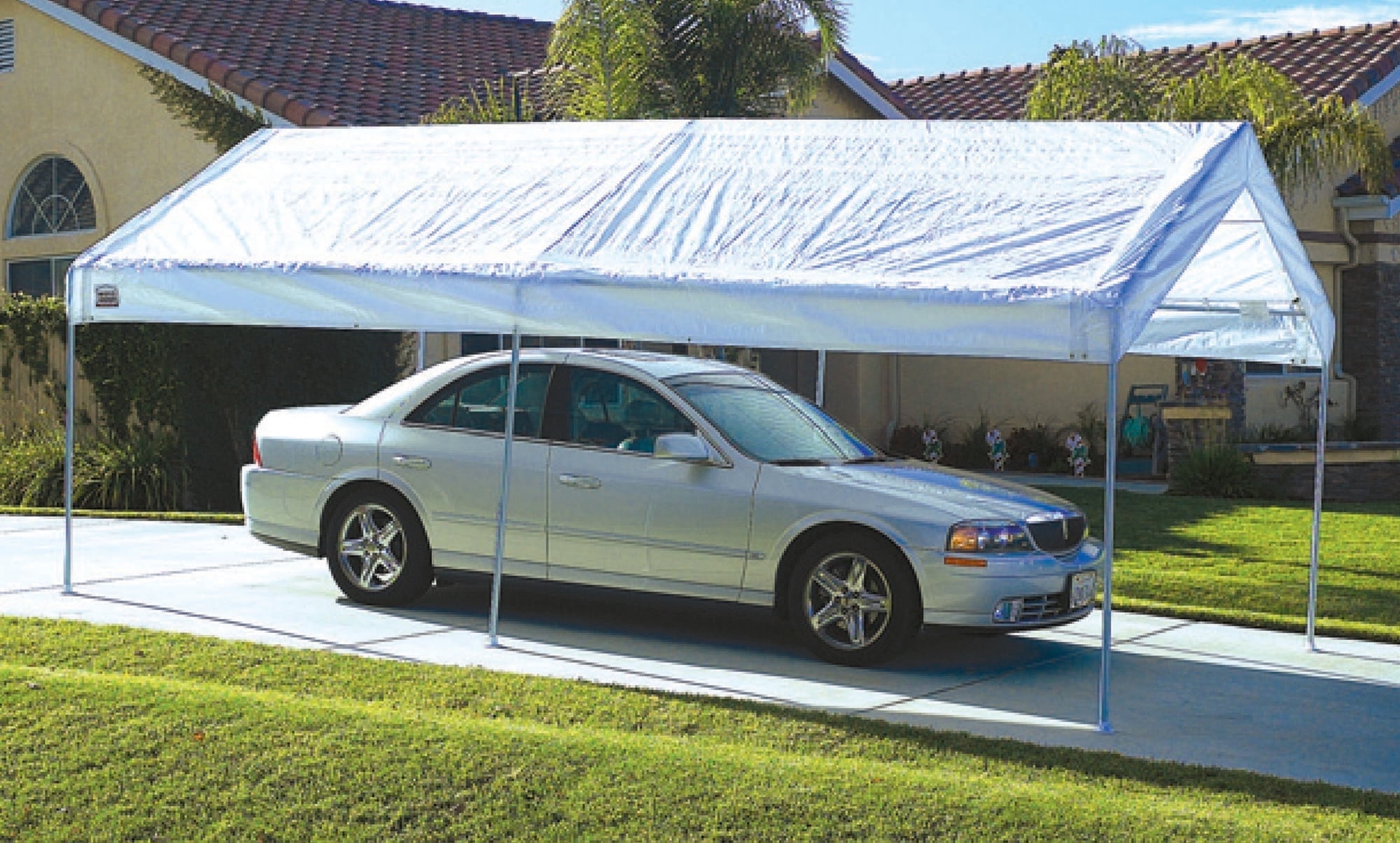 ACE Moto Shade Polypropylene 6 Leg Carport Canopy 20 ft. L x 10 ft. W