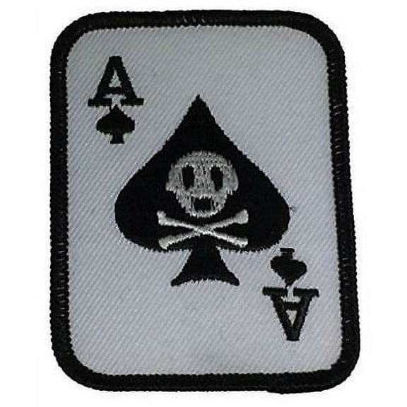 ACE OF SPADES DEATH CARD PATCH SKULL CROSSBONES VIETNAM JINX SUPERSTITION